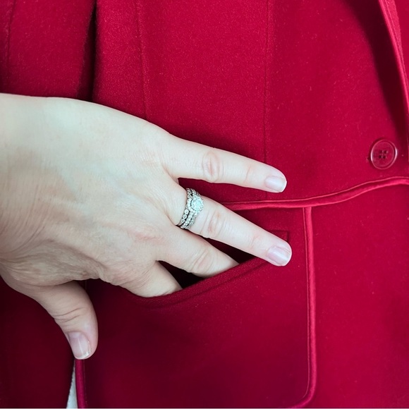 Talbots Red Wool Single Button Satin Lined Blazer size 16 - Picture 4 of 13